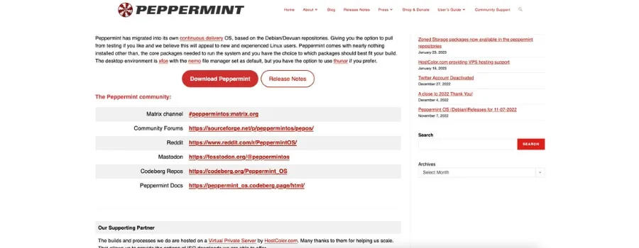Distribuição Linux Leve - Peppermint