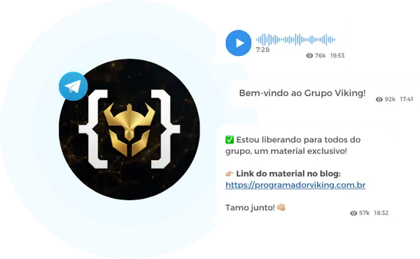 Grupo de programação no Telegram do Programador Viking
