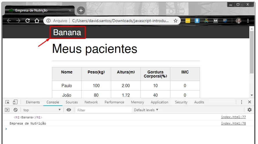 Atribuindo valores ao textContent