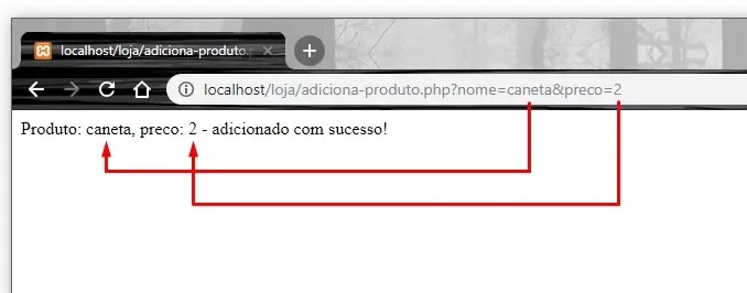 Passagem de parâmetro get em php