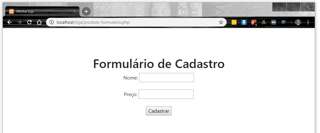 Formulário de cadastro com bootstrap