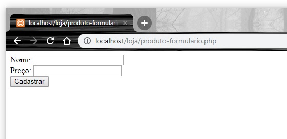 Formulário de produto em PHP