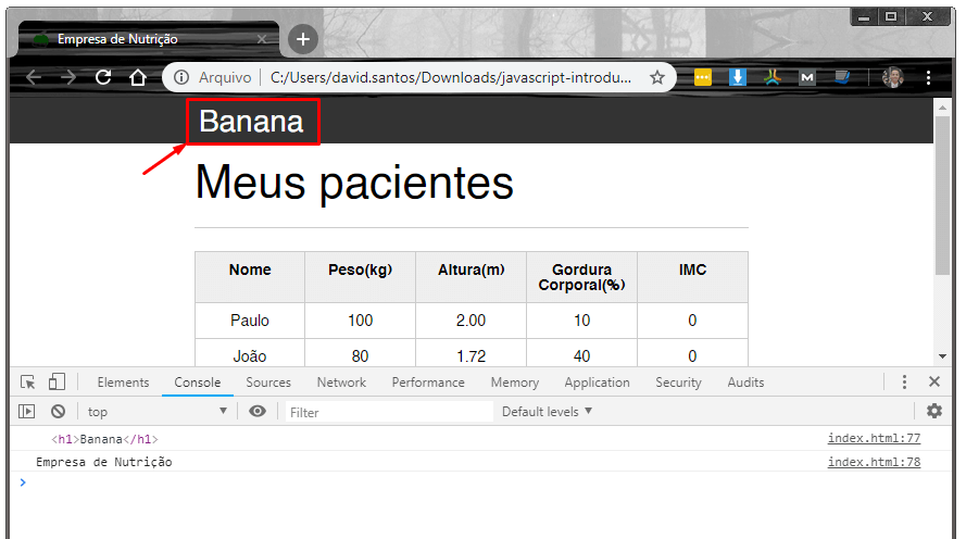 Atribuindo valores ao textContent