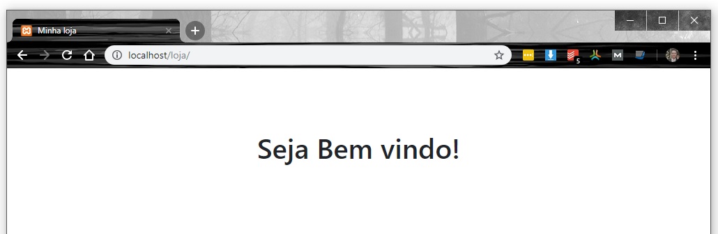 Mensagem de bem vindo com bootsrap