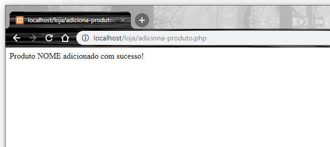 Resultado da pagina adiciona produto em php