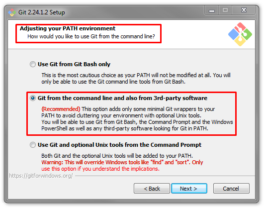 Git Adjusting your PATH environment